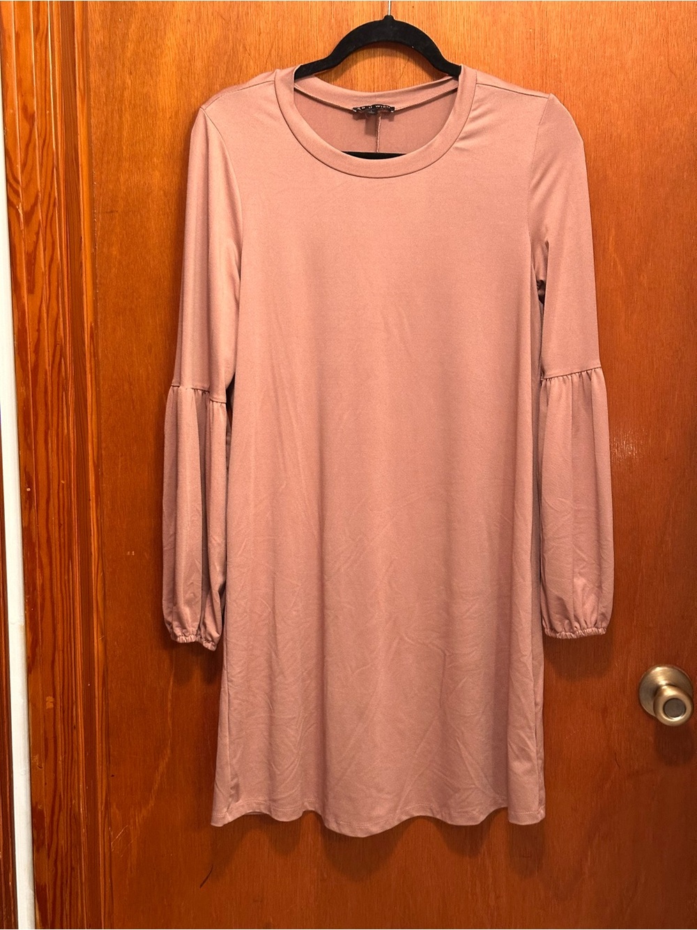 As U Wish Dusty Rose Long Sleeve Shift Dress